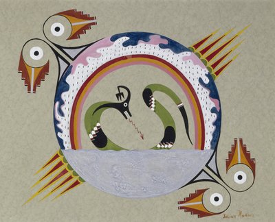 Konventionelles Design von Symbolen (Heiliger Avanyu), 1930-40 von Julian Martinez